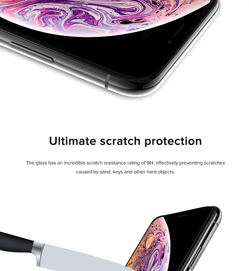 JCPAL Защитное стекло для экрана для iPhone XS пленка для всего тела 9H Полное покрытие экрана Антибликовое покрытие 53717