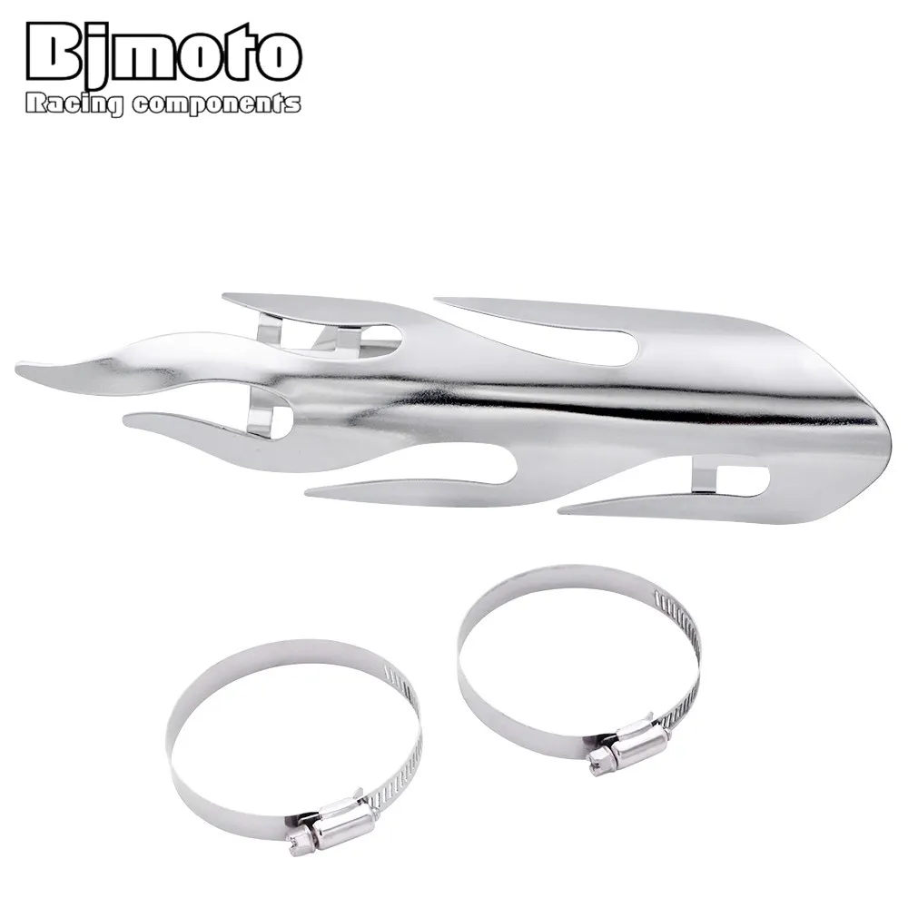BJMOTO 9 дюймов Винтаж хром мотоцикл глушитель труба тепловой щит крышка защита для Yamaha Honda Suzuki