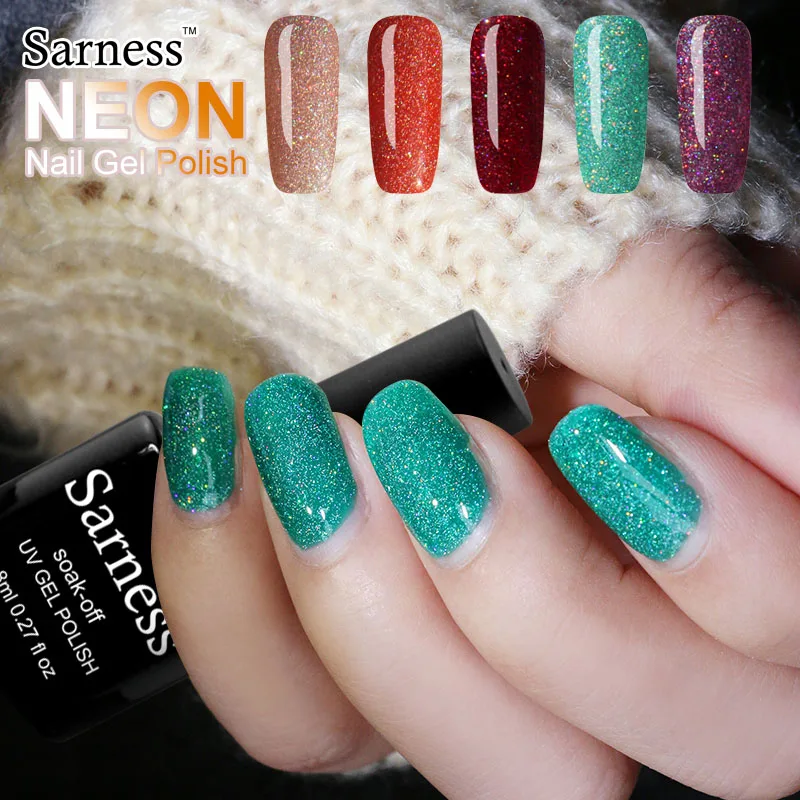 Sarness Neon Rainbow УФ гель для ногтей отмачиваемый Профессиональный лак маникюр Блеск