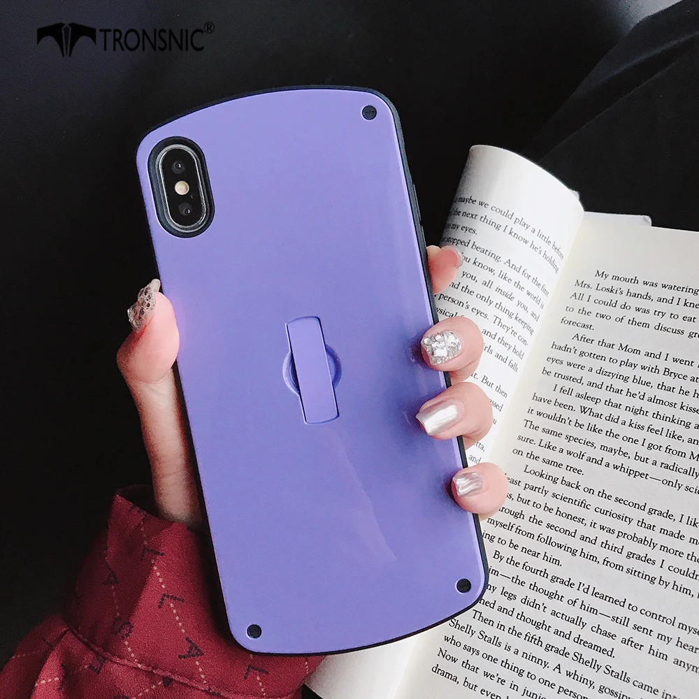 Простой черный чехол TRONSNIC для телефона iPhone X XS MAX XR роскошные чехлы подставки с