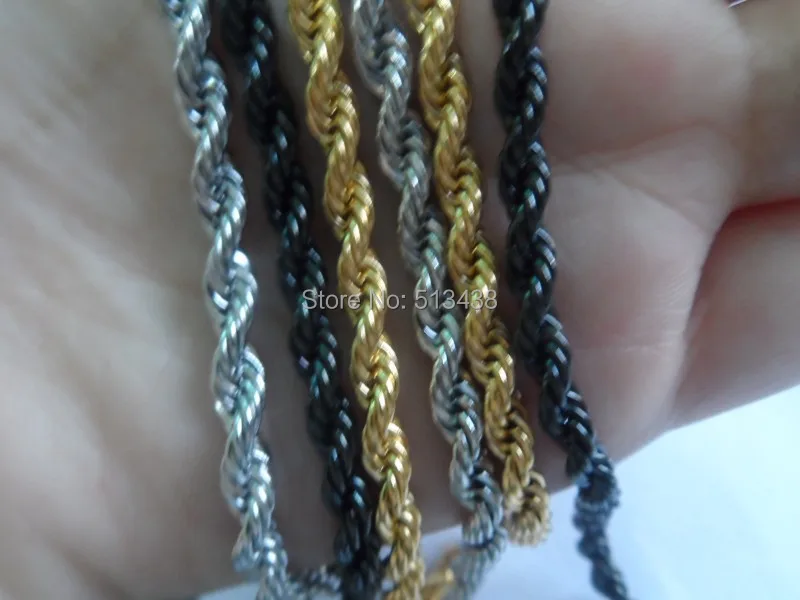 21.6'' Fashion 4mm Stainless Steel Necklace Singapore twisted chain 3 Colour | Украшения и аксессуары