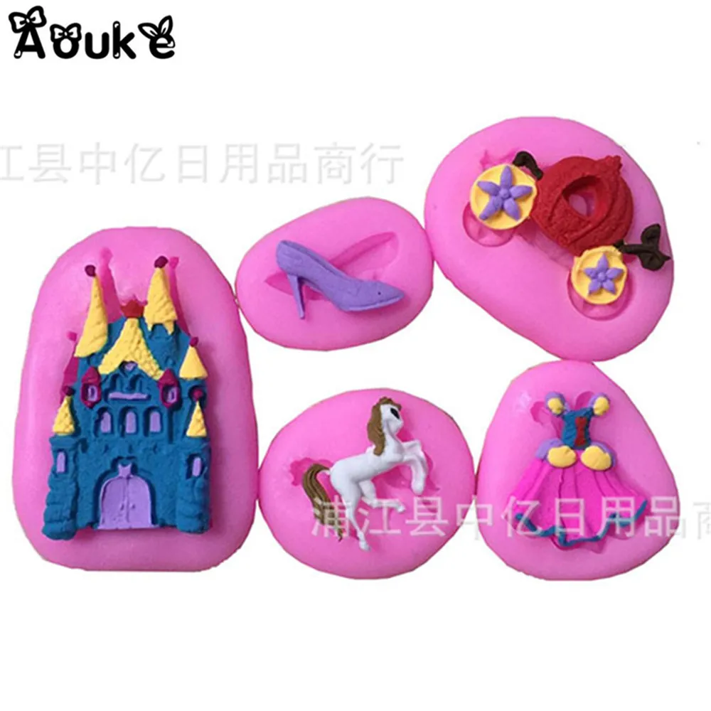 Замок Золушки каретки хрустальные туфли силиконовые формы для торта Шоколадные