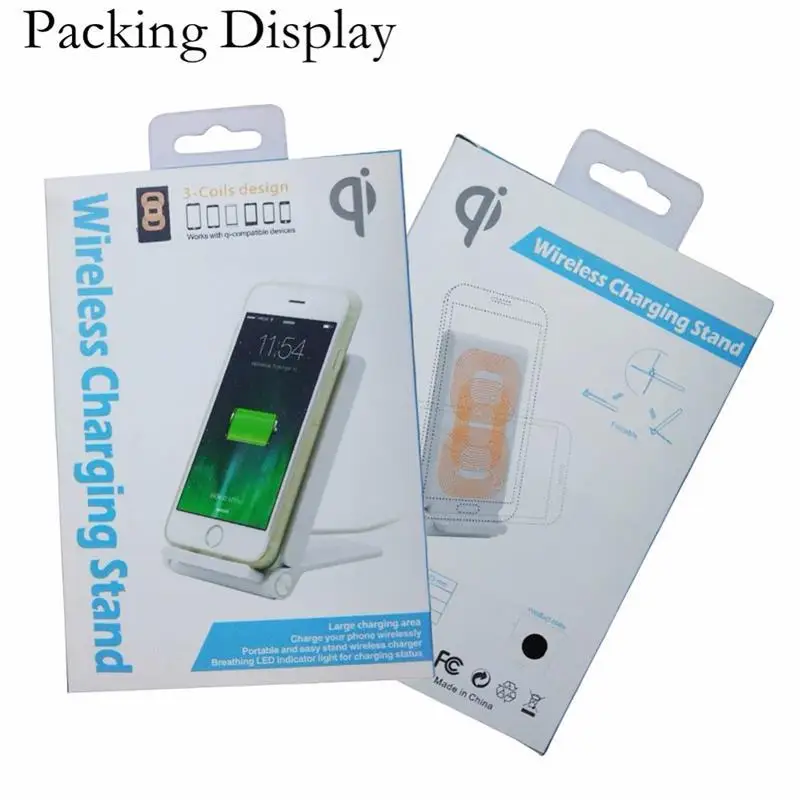 3 три катушки Qi Беспроводное зарядное устройство Складная Подставка для зарядки