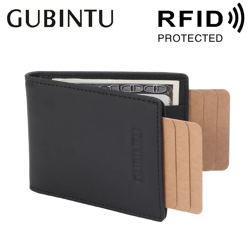 Rfid Блокировка держателя карты кошельки модные новые мужские из натуральной кожи