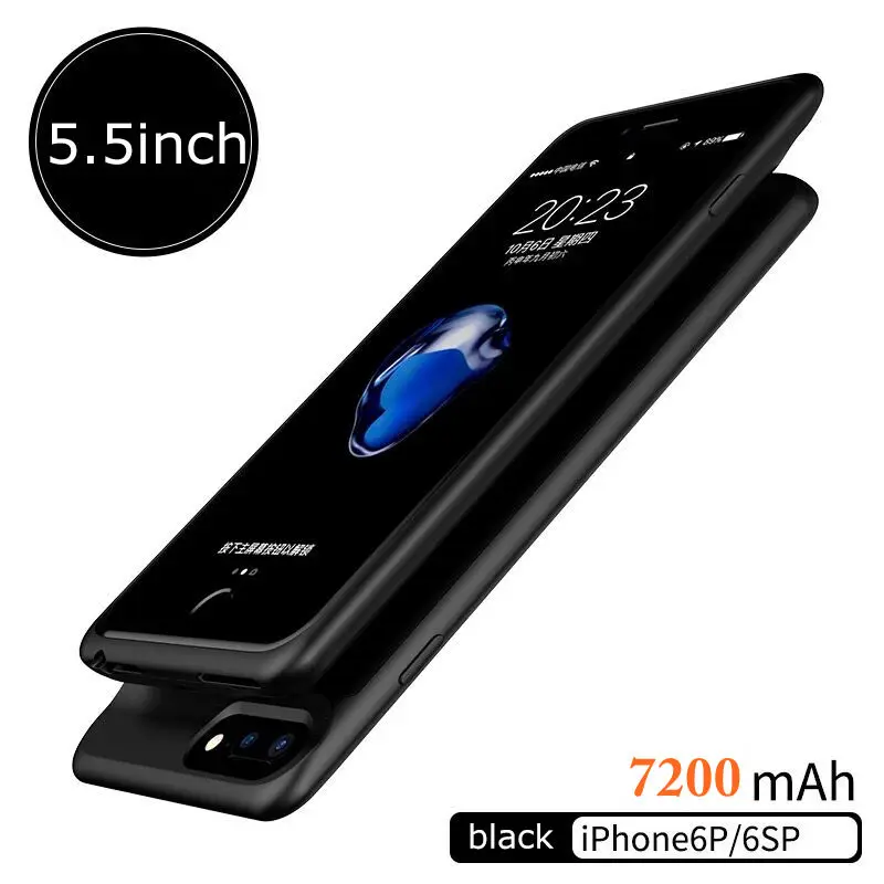 Ultra Slim внешнего резервного Батарея 7200 мАч чехол для телефона питания iPhone 7 P 8 6 5