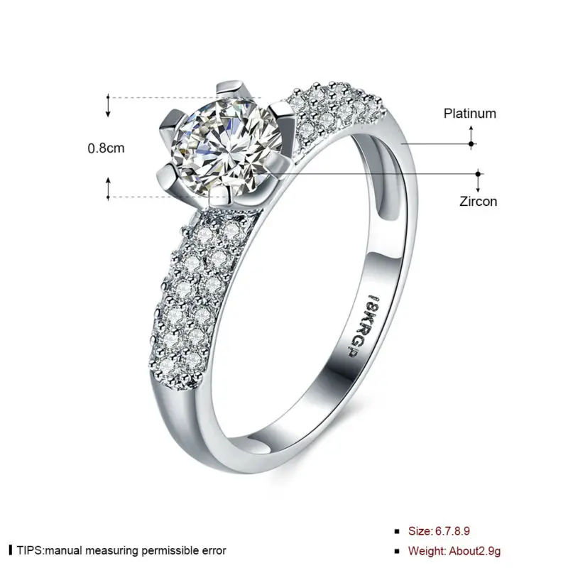 Женское кольцо с инкрустацией в виде сердца|cz rings|rings for women weddingrings |