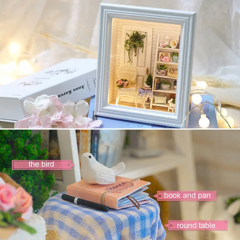 3D DIY кукольный домик сборный деревянный маленький мебельные наборы Реалистичная