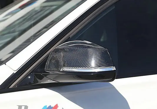 Car Accessories For BMW F30 3-Series Carbon Fiber Mirror Cover Stick On Type Glossy Finish Side Kit Fibre Drift Trim | Автомобили и