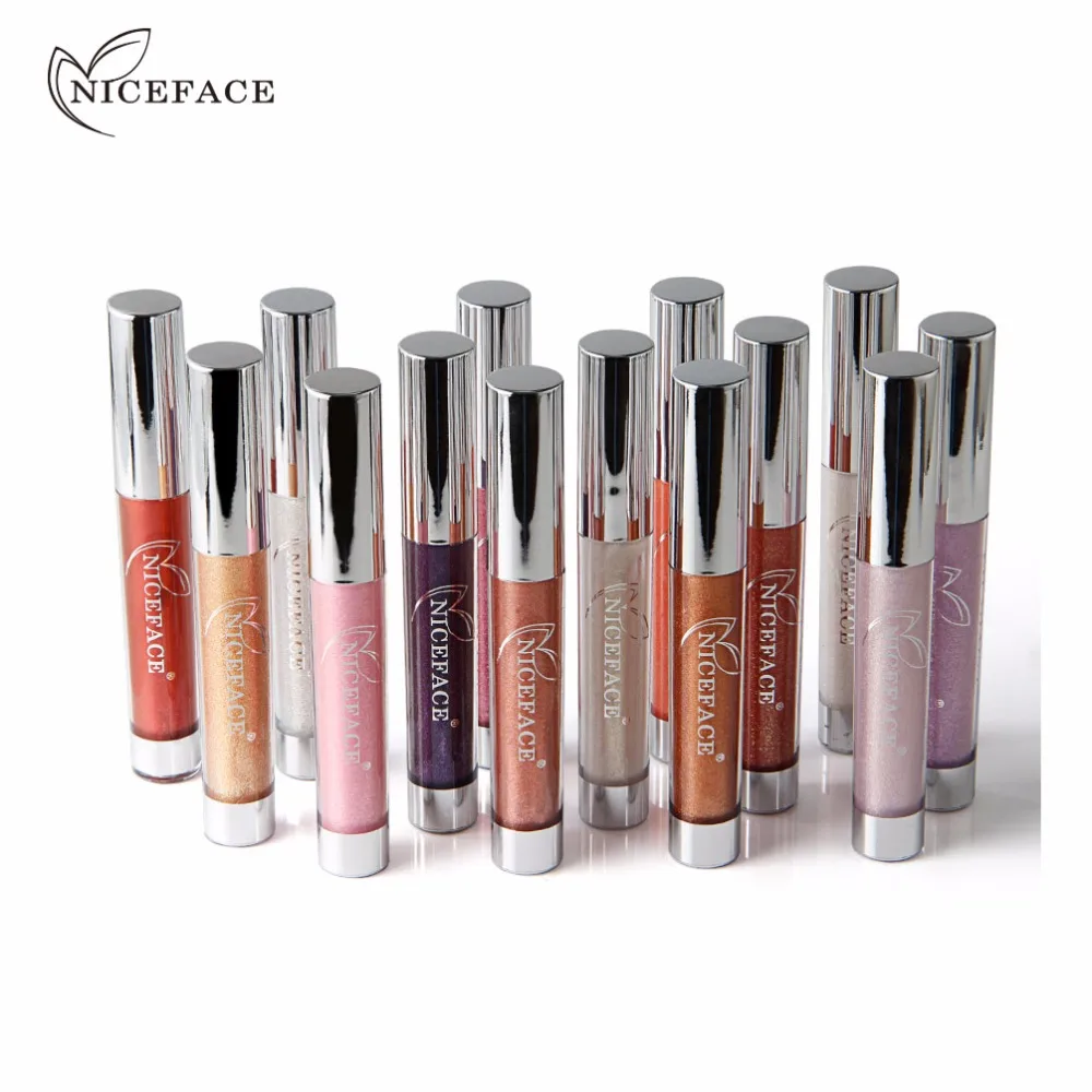 NICEFACE бренд матовая 14 Цвет металлической жидкости Блеск для губ Макияж Shimmer Бархат