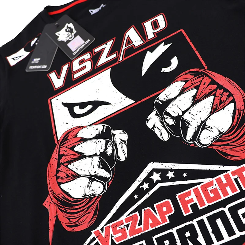 Модный бренд VSZAP фитнес бой Санда футболка ММА мужские футболки UFC вещания бой тайский бокс кулак боевые искусства