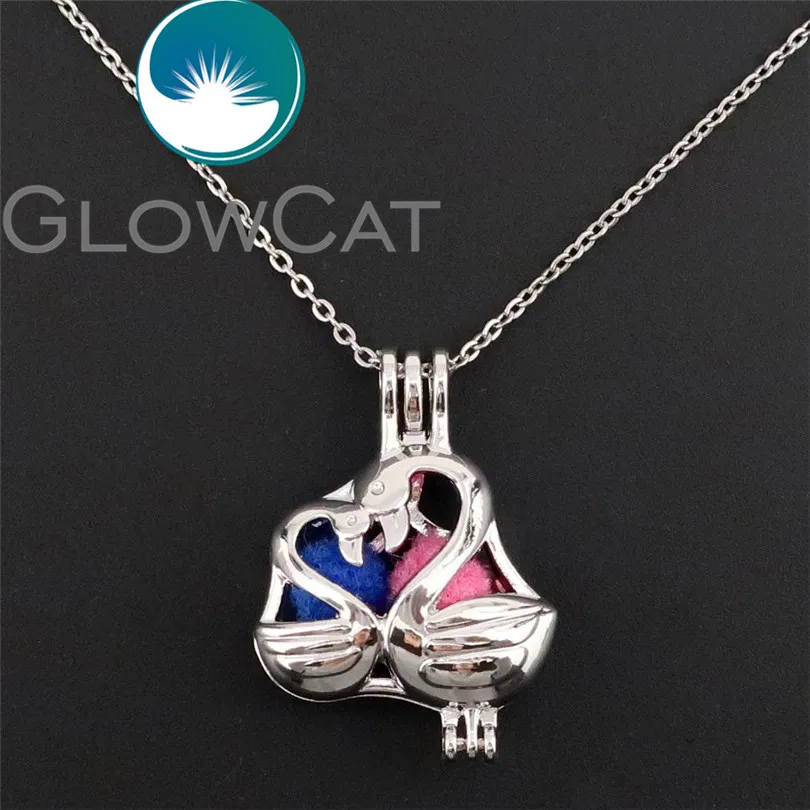 GLOWCAT K641 Металлический Любовник Лебедь из бусин клетка эфирное масло диффузор