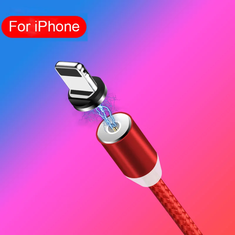 Red For iPhone 2 м Магнитный светодиодный светильник кабель для iPhone 6 6s 7 8 Plus X XS Max USB Micro type-C Быстрая зарядка для samsung S9 Xiaomi Android зарядное устройство - Цвет: Red For iPhone