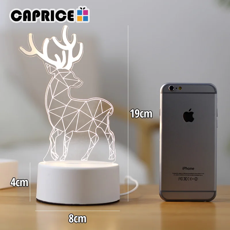 3D Светодиодная лампа настольные лампы USB светильник для детей милый гостиной