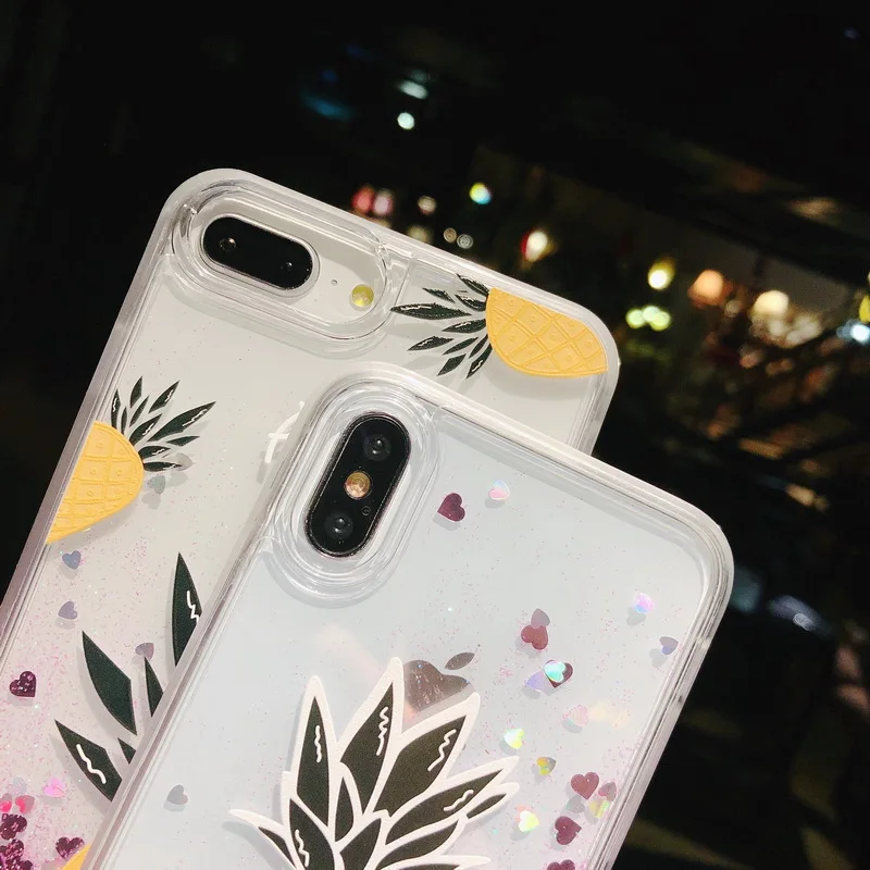 Роскошный блестящий чехол для телефона с изображением ананаса iPhone 5 5S SE 6 6S 7 8 Plus