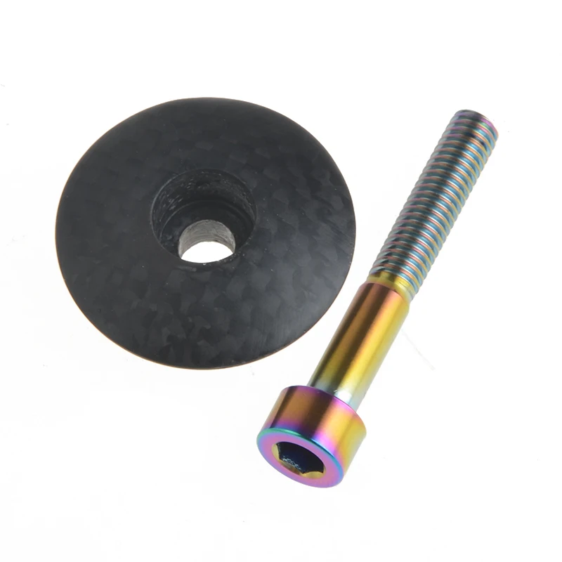 Matte Rainbow Toseek велосипед MTB углеродного волокна стволовых верхняя крышка Велоспорт гарнитура клякса M6x35mm - Цвет: Matte Rainbow