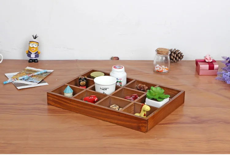 Многофункциональная деревянная коробка для хранения в стиле ретро креативная