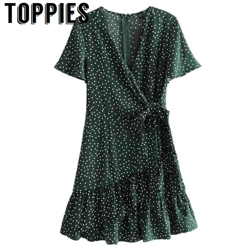 Toppies сарафан женский летний платье с запахом сексуальный мини блузок