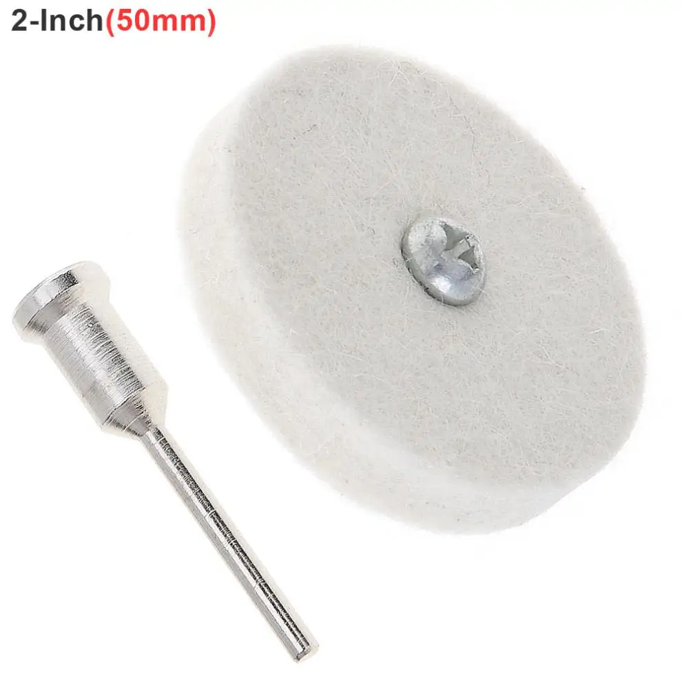 

T-shaped White Wool Polishing Wheel Mirror Polishing Buffer Cotton Pad with 3mm Shank Diameter for Surface Polishing / Grinding