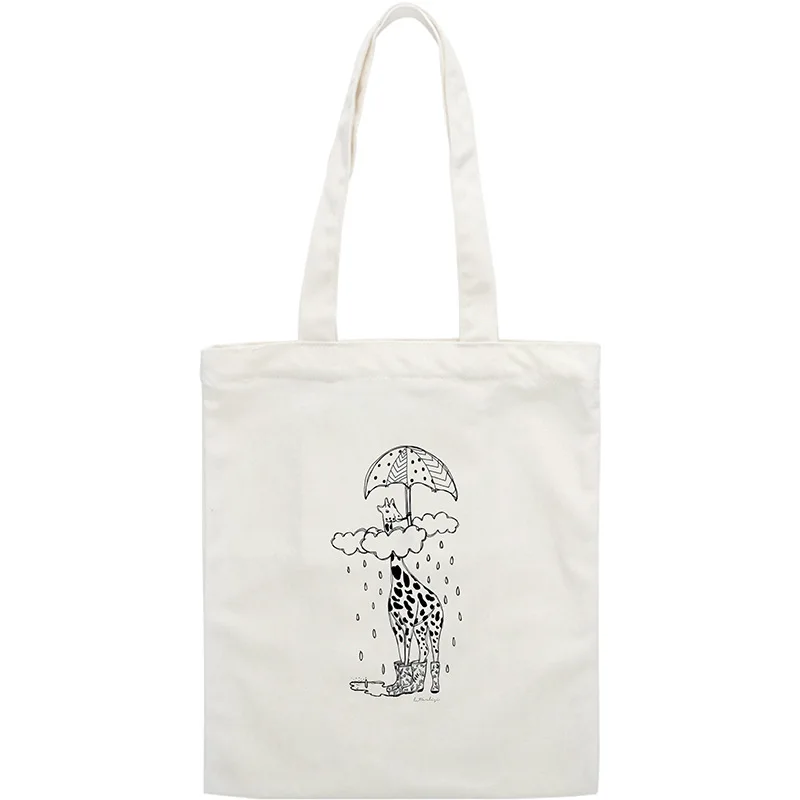 NJ SHOP Корейская Холщовая Сумка с изображением жирафа забавная картина кошелек