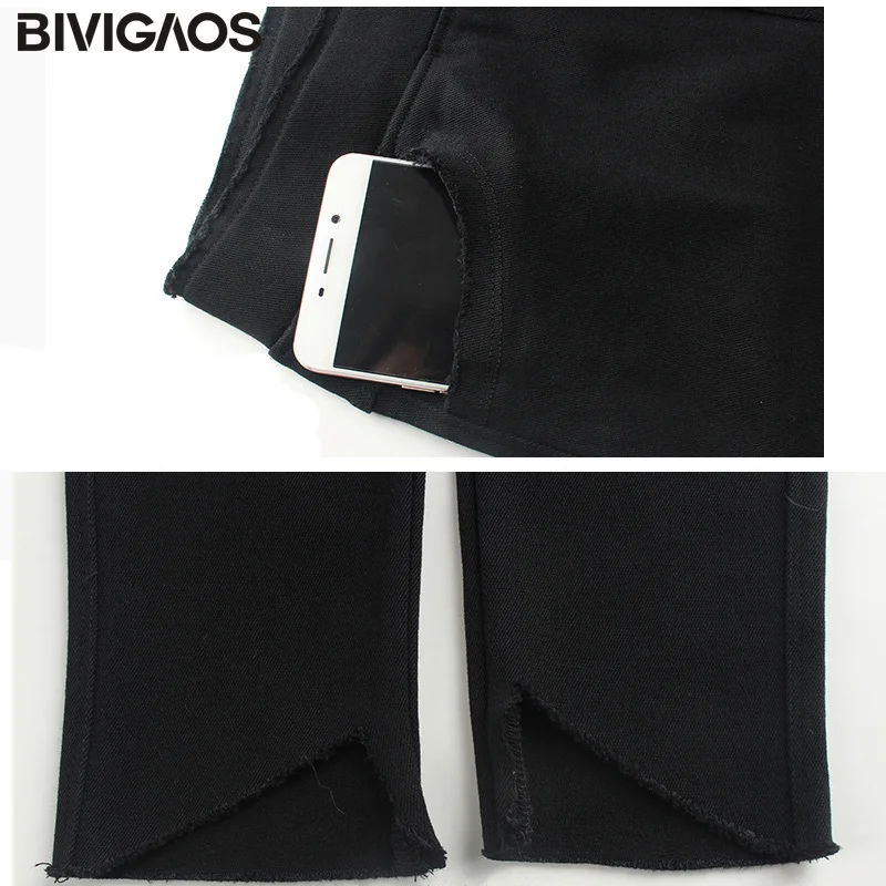 BIVIGAOS новые корейские Мода и досуг эластичные нерегулярные штаны по лодыжку