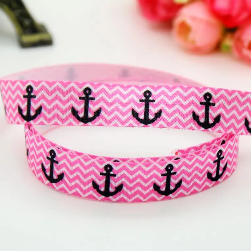 Повязка на голову с принтом морской собаки 5/8 дюйма|fold elastic|anchor foeprinted foe elastic |