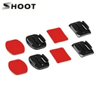 Плоское и изогнутое настенное крепление SHOOT с двойной наклейкой для GoPro Hero 7 6 5 4 SJCAM SJ4000 Xiaomi Yi 4K, комплект аксессуаров