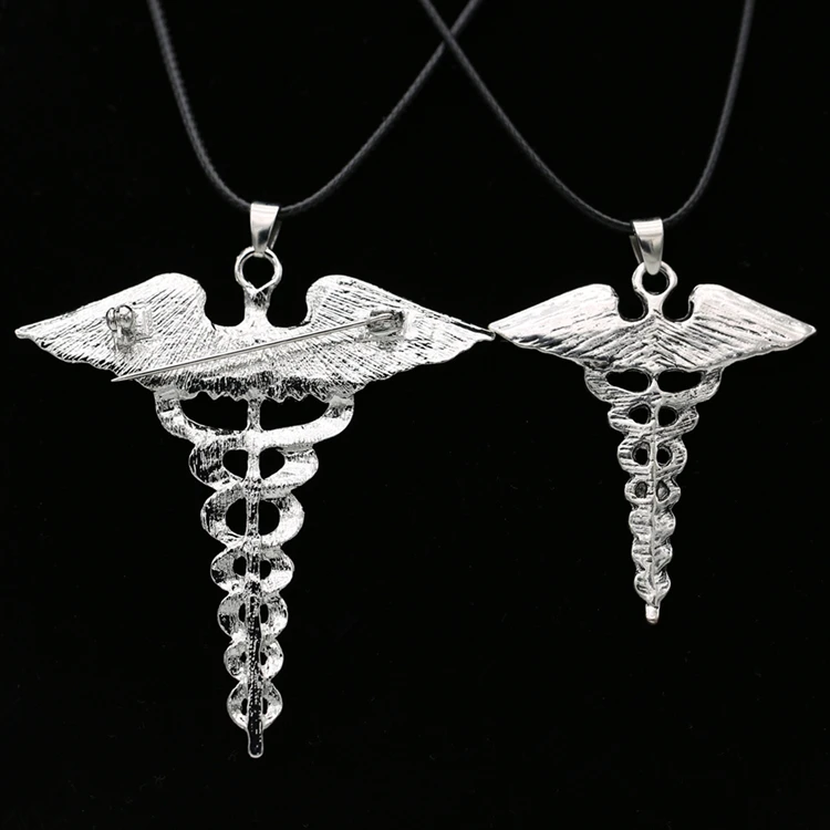 Перси ожерелье Джексон Угол Крылья змея Ouroboros волшебная палочка Caduceus Asclepius кулон новая аварийная медицинская бижутерия оптом