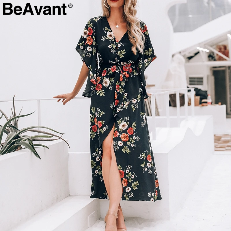 BeAvant зеленое богемное платье с цветочным принтом женское летнее шифоновое