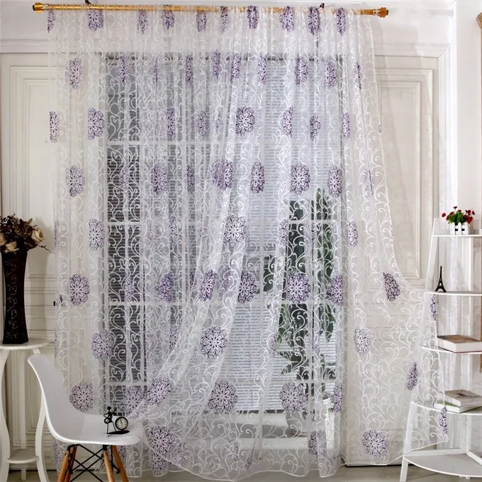 3 цвета, 95 см x 200 см, комнатный Цветочный Тюль, занавеска для окна, драпировка, панель, наклейка, шарф, творожные подзоры, занавески s