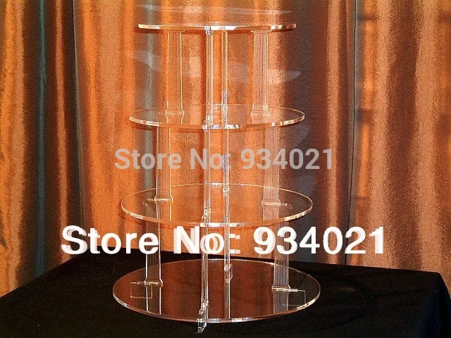 

New Clear Acrylic Cake Stand 4 Tier Stacked Party Cupcake