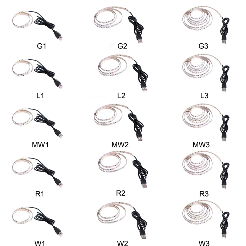 50 см 1 м 2 USB кабель Светодиодная лента светосветильник лампа SMD 3528 Рождественский
