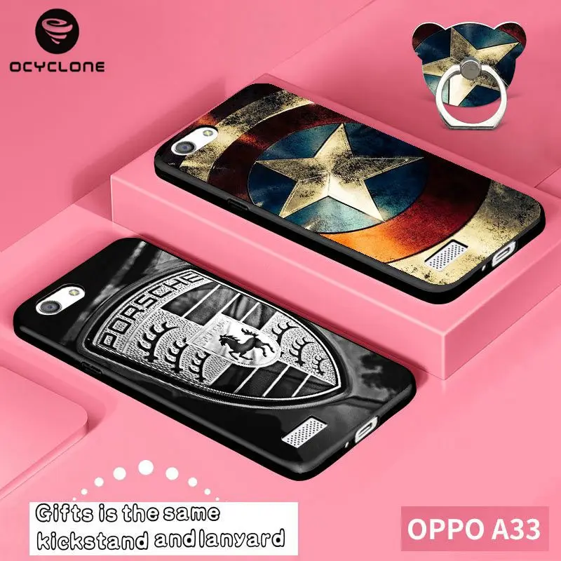 Милый чехол с рисунком для OPPO A33 подарки подставка и шнурок мультяшный