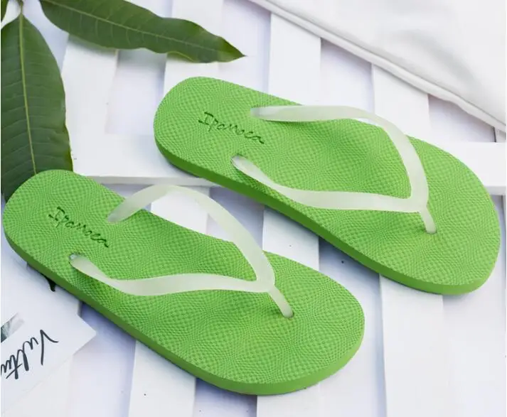 Green COOLSA/Новое поступление; женские светящиеся шлепанцы; пляжные вьетнамки на плоской подошве для отдыха; однотонные блестящие шлепанцы для влюбленных; ; Лидер продаж - Цвет: Green