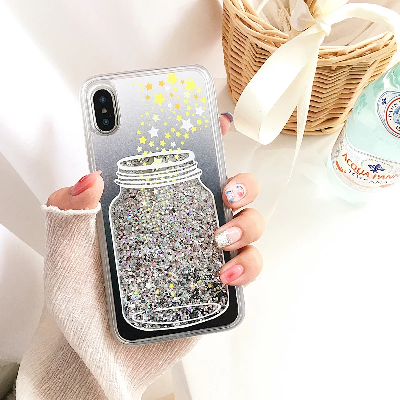 Bling с изображением пожеланий из бутылки звёзды сыпучий песок чехол для iphone X 7 плюс