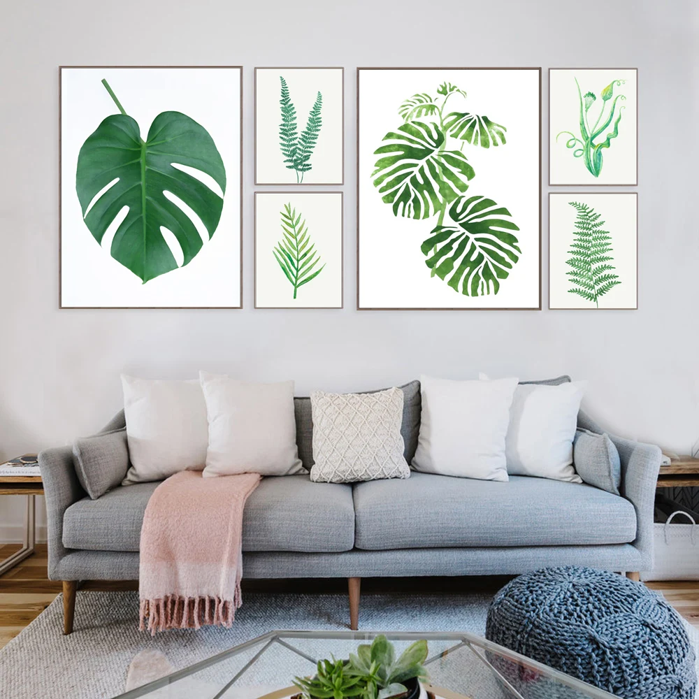 Современные минималистичные картины акварелью цветами листьями цветочным