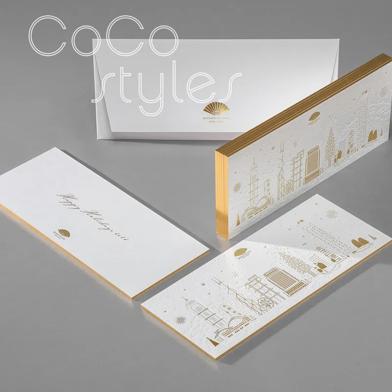 Cocostyles Индивидуальные высокого класса красочные foiling edge карты с печатью букв для