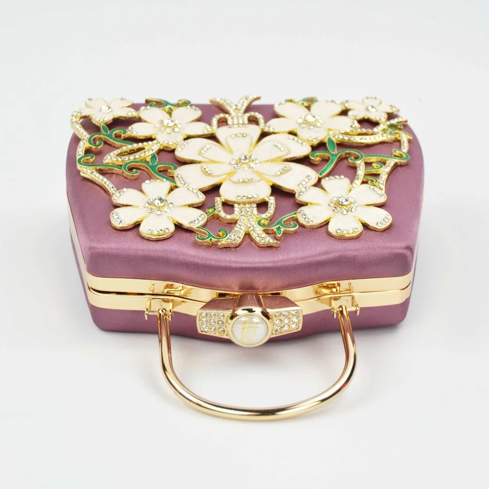 2018 Fashion White Flower Women Clutch Bag Purple Red Gold bamboo Pattern Evening Chain Mini Shoulder | Багаж и сумки