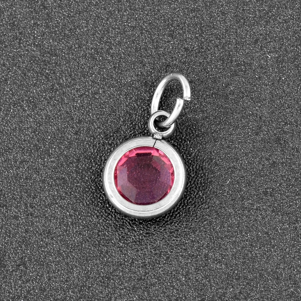 12 шт./лот подвески из нержавеющей стали для ожерелья и браслета 7 мм|birthstone charms|mixed