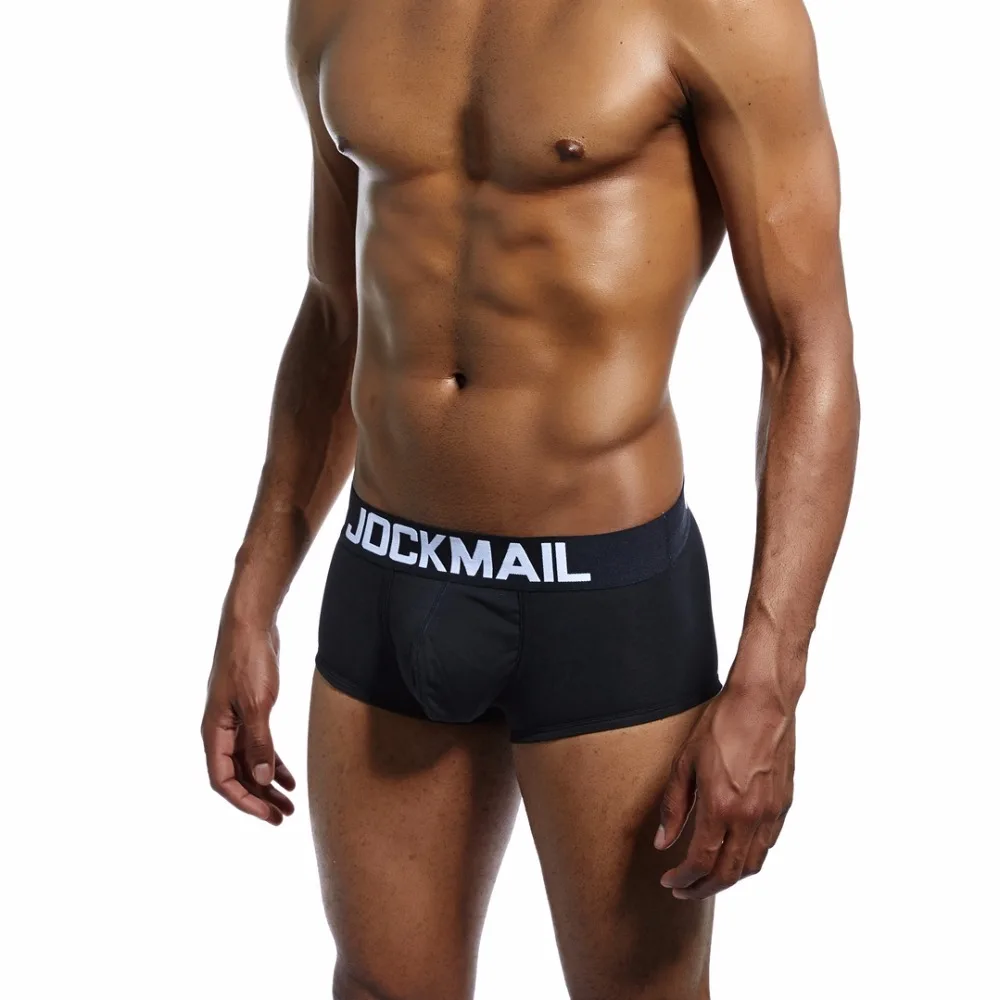 Бренд JOCKMAIL, 6 ценовых упаковок, сексуальное мужское нижнее белье, боксеры, шорты, мужские трусы, мужские хлопковые Гей Нижнее белье, домашнее ночное и нижнее белье