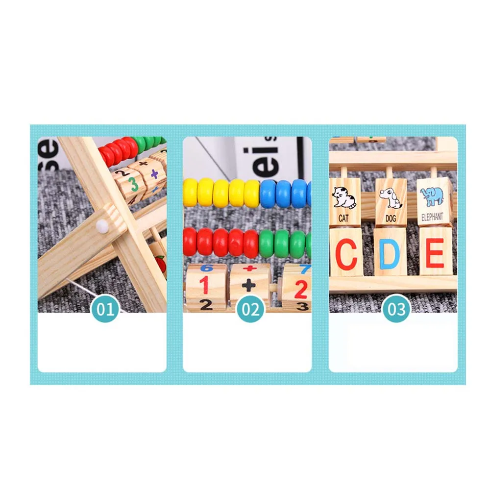 Дети Универсальный лоскут Abacus Образовательные Деревянные игрушки расчет рамки буквы Алфавит цифровой номер будильник