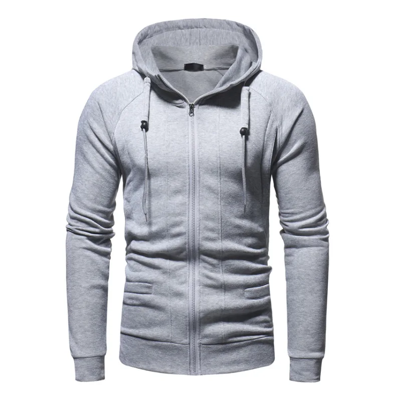 Plus Size Men's Hoodies Tracksuit 2018 Autumn Winter Drawstring Pocket Hooded Sweatshirt Long Sleeve Zip Slim Coat Male Jacket | Мужская