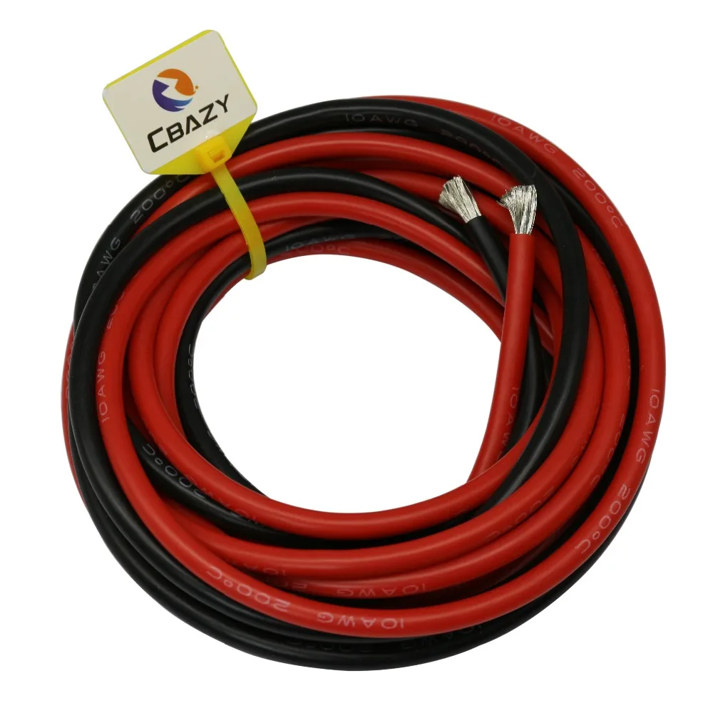 8-16AWG Gauge мягкий гибкий силиконовый провод-кабель высокотемпературный провод красный+ черный многожильный провод луженая медная проволока
