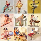 OUYIJIA 5D DIY искусство мультфильм масляная сексуальная красота Ретро Девушка алмазная живопись Монро вышивка мозаика вышивка крестиком украшение подарок