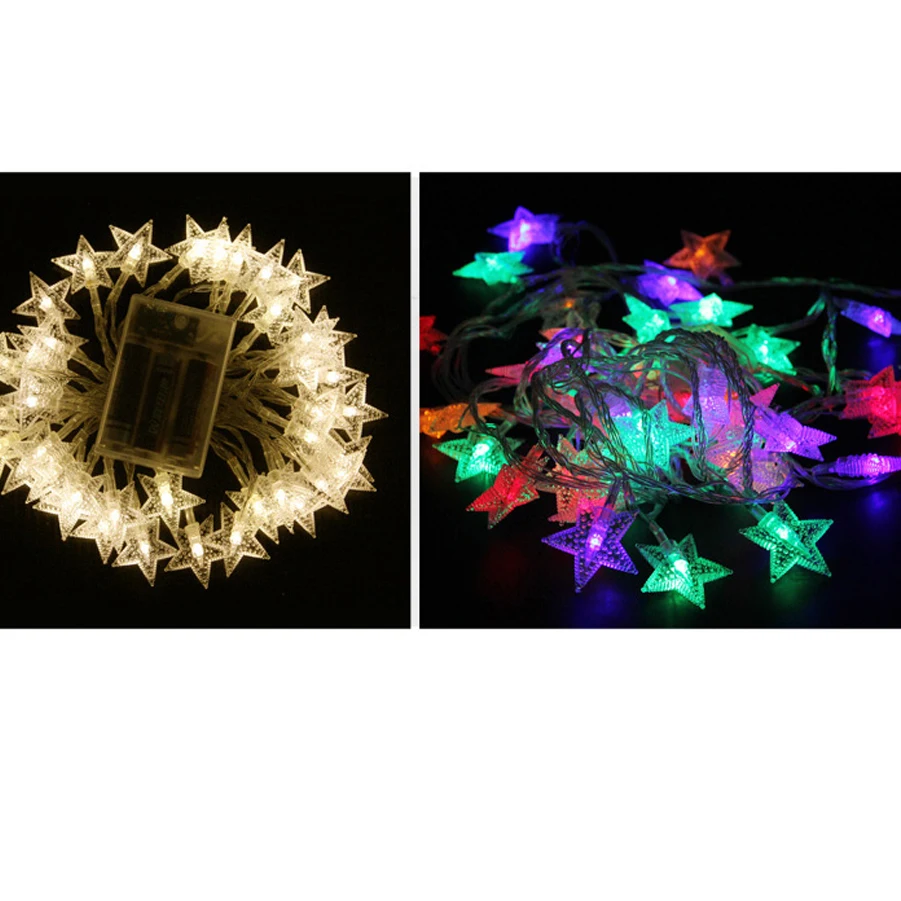 4 м цветные батареи модели рождественские светодиодные огни звезда мигающие