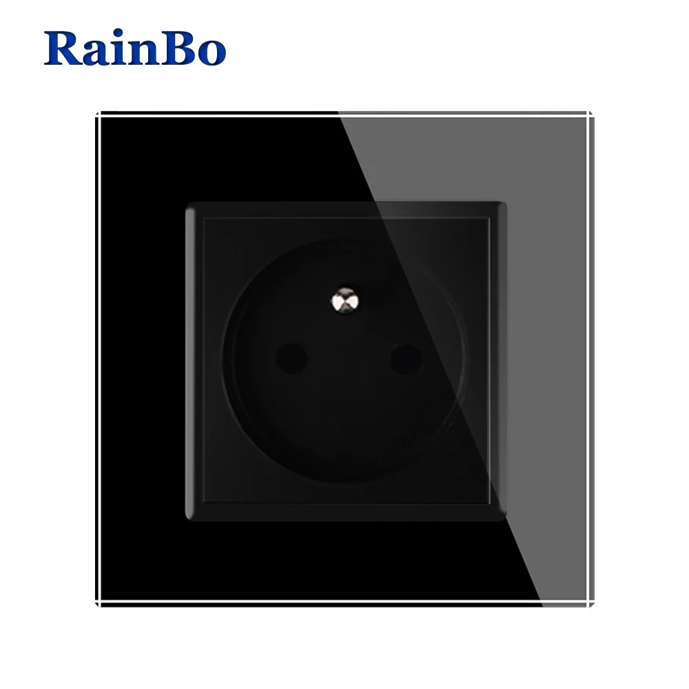 RainBo настенная розетка-новая розетка-стандарт Франции-Хрустальное стекло-панель