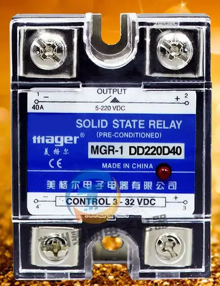 

mager Genuine new original single-phase SSR SSR single-phase solid-state relay 40A DC-DC DC control DC MGR-1 DD220D40 5-220VDC