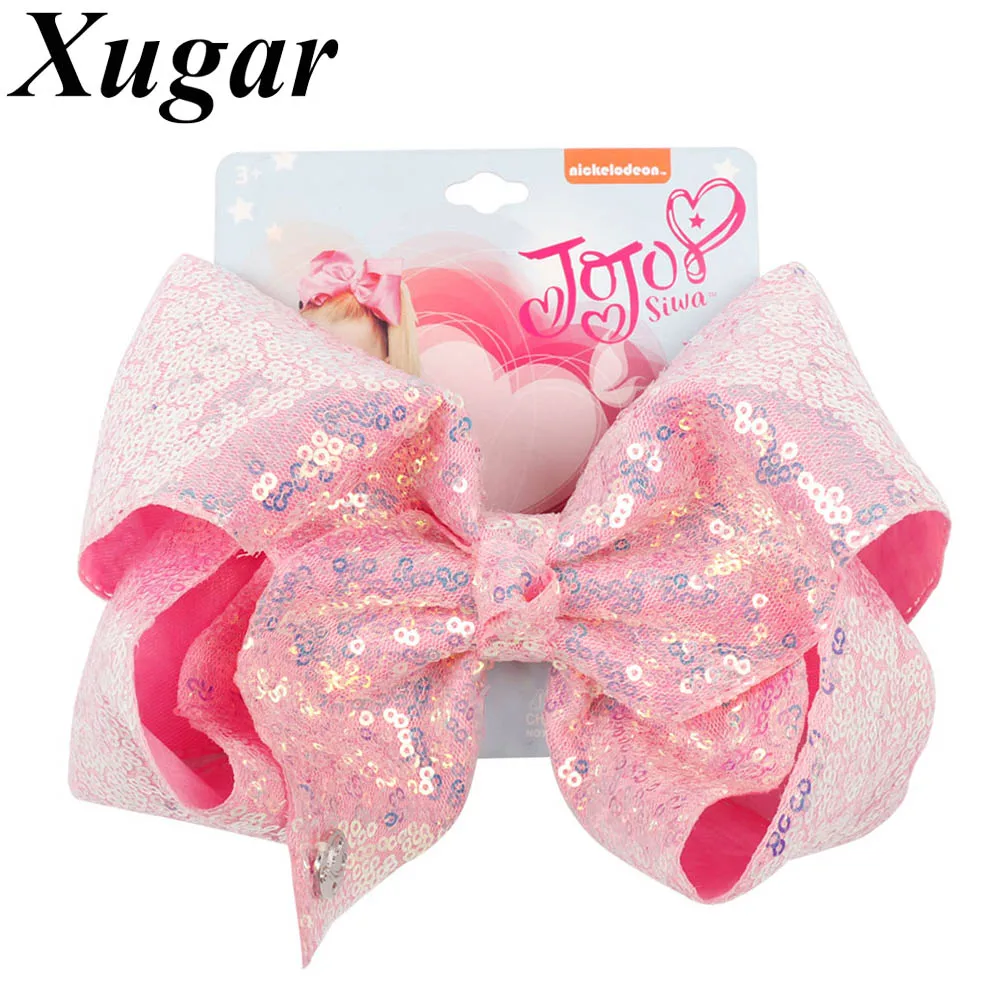 Xugar аксессуары для волос " Jojo Siwa Блестки для волос Зажимы для девочек ручной работы банты для волос заколки карамельного цвета детские головные уборы JOJO Луки