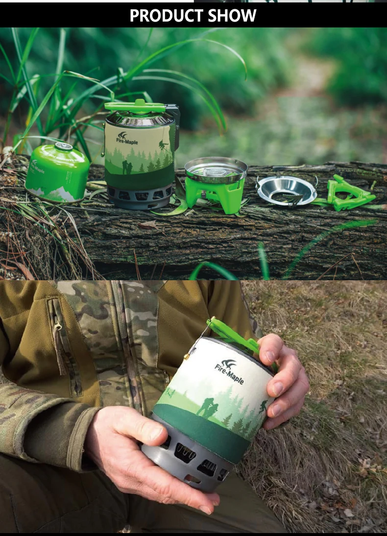 Fire Maple Кемпинг газовые горелки уличный рюкзак пособия по кулинарии системы 2200 Вт 0.8L 600 г с пьезозажигание газовая п