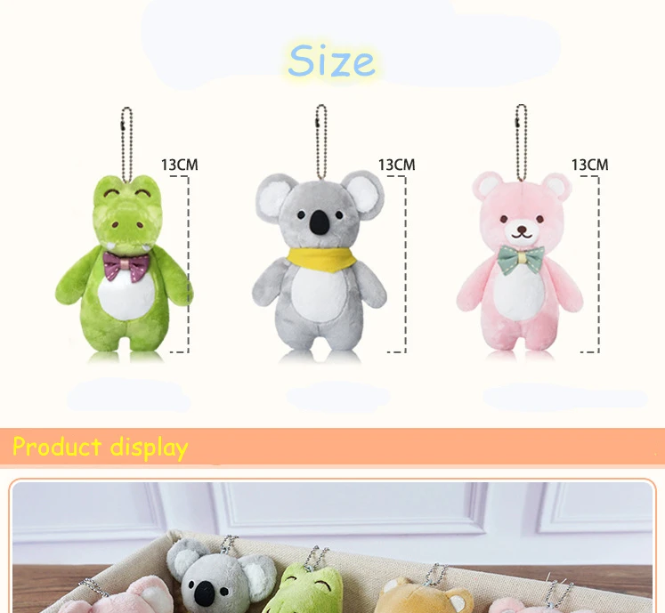 Пять Kawaii животных плюшевые игрушки коала Висячие крокодил мягкие игрушки медведь сумка брелок кулон Маленькие куклы свадебные игрушки