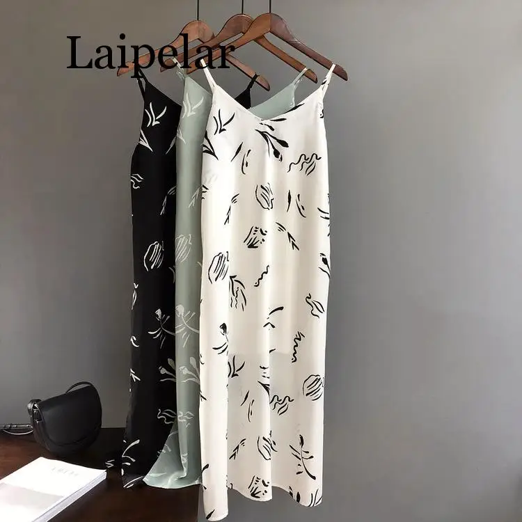 

2020 Summer Women Tank Dress Casual Stripe White Green Black Long Slim Women Beach Dress Laipelar